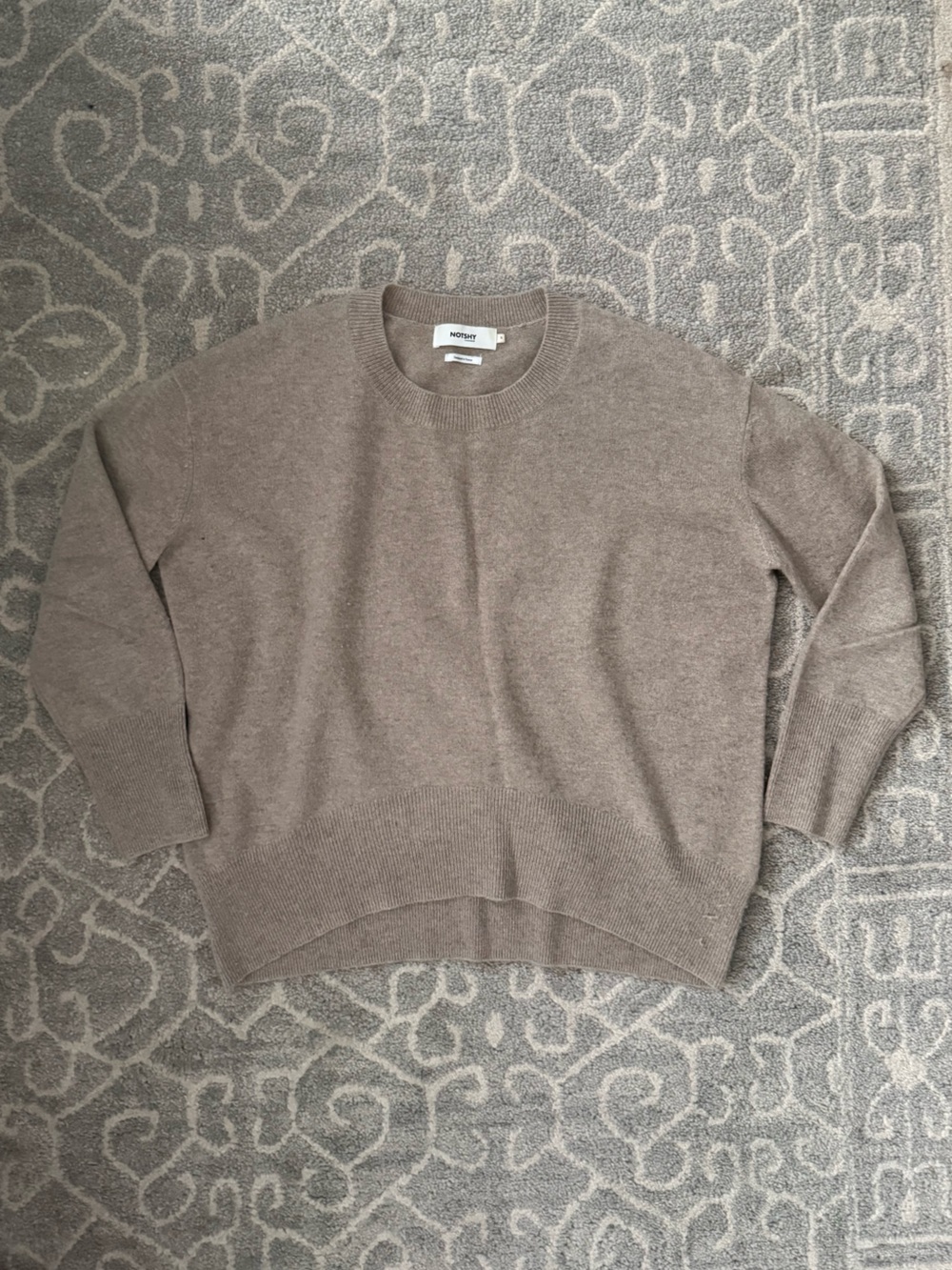 Weekend Cozy Crewneck Sweater in Taupe